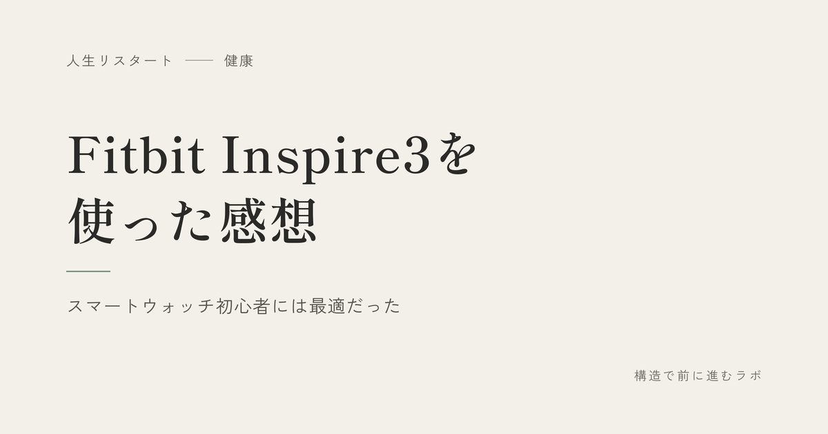 Fitbit Inspire3を使った感想